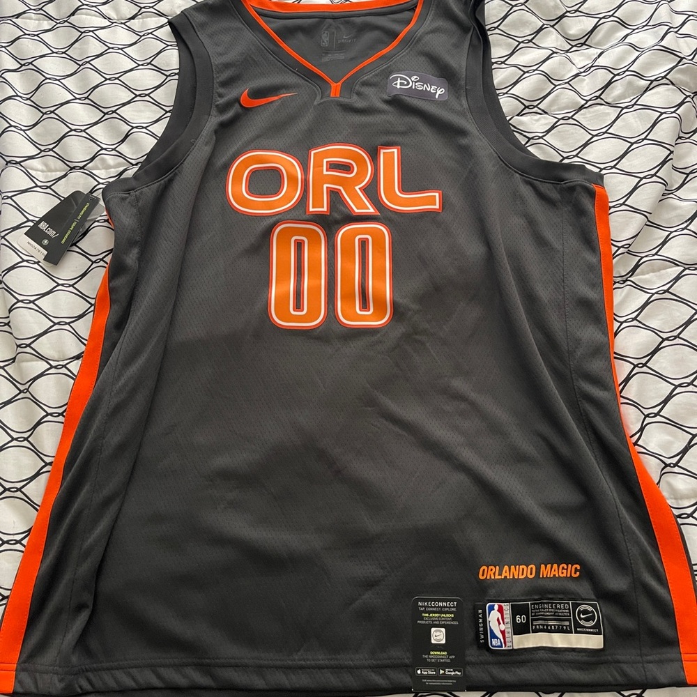 Nike Orlando Magic Black and Orange Basketball Jersey